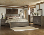 Juararo Dark Brown Wood King Panel Bed