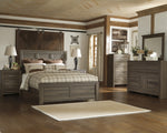 Juararo Dark Brown Wood Queen Panel Bed