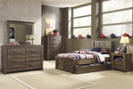 Juararo Dark Brown Wood 5-Drawer Chest