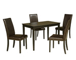 Kimonte 2 Dark Brown Faux Leather/Black Wood Side Chairs