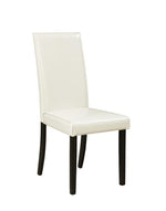 Kimonte 2 Ivory Faux Leather/Black Wood Side Chairs