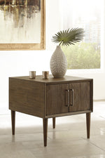 Kisper Dark Brown Wood End Table Square