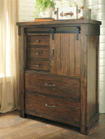 Lakeleigh Brown Wood 5-Drawer Chest