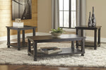 Mallacar 3-Pc Black Wood Coffee Table Set