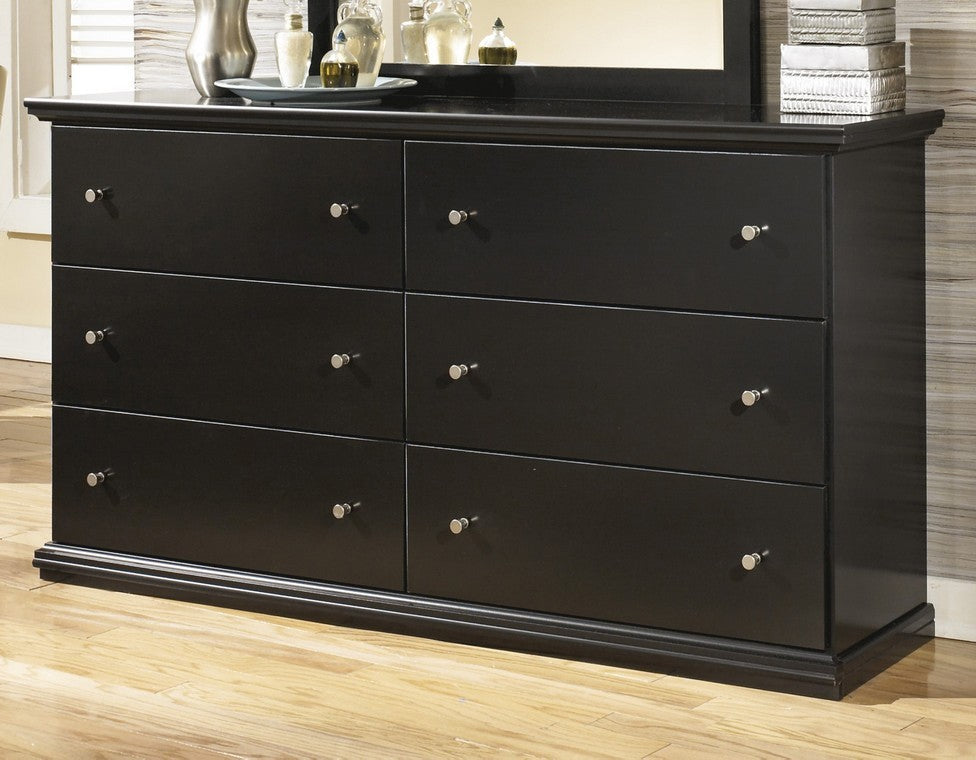 Maribel Black Wood 6-Drawer Dresser