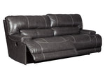 McCaskill 3-Pc Gray Leather Manual Recliner Sectional Sofa