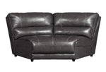 McCaskill 3-Pc Gray Leather Power Recliner Sectional Sofa