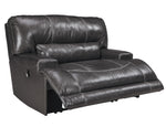 McCaskill Gray Leather Wide Seat Power Recliner