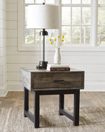 Mondoro Grayish Brown Square End Table