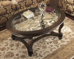 Norcastle Clear Glass/Dark Brown Wood Coffee Table