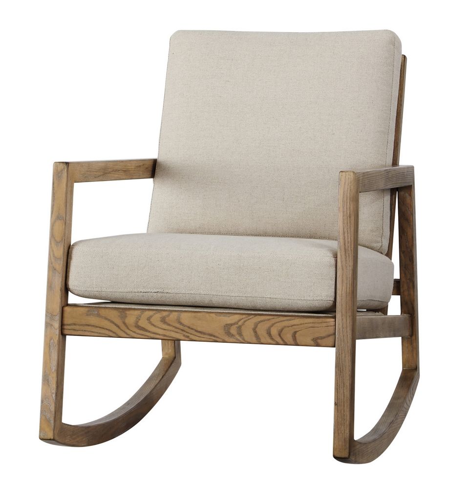 Novelda Neutral Fabric Rocking Accent Chair