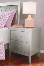 Olivet Silver Wood 2-Drawer Nightstand