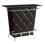 Fuero Black Leatherette/Metal Bar Table