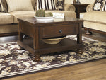 Porter Rustic Brown Wood Lift-Top Coffee Table