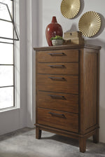 Ralene Medium Brown Wood 5-Drawer Chest