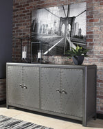 Rock Ridge Gunmetal Wood 4-Door Accent Cabinet