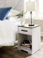 Shawburn Whitewash Wood 1-Drawer Nightstand