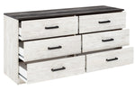 Shawburn Whitewash Wood 6-Drawer Dresser