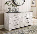 Shawburn Whitewash Wood 6-Drawer Dresser