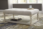 Shawnalore Whitewash Fabric/Wood Coffee Table