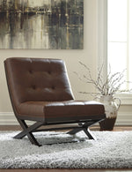 Sidewinder Brown Faux Leather Accent Chair