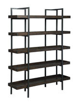 Starmore Brown Wood/Gunmetal Metal Bookcase