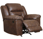 Stoneland Chocolate Faux Leather Manual Rocker Recliner