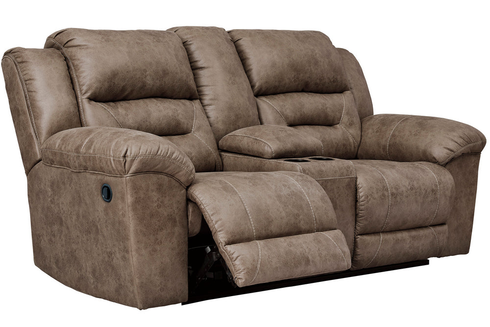 Stoneland Fossil Faux Leather Manual Recliner Loveseat