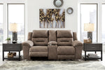 Stoneland Fossil Faux Leather Manual Recliner Loveseat