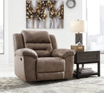 Stoneland Fossil Faux Leather Manual Rocker Recliner