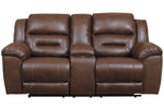 Stoneland Chocolate Faux Leather Manual Recliner Loveseat