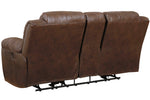 Stoneland Chocolate Faux Leather Power Recliner Loveseat