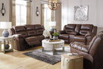 Stoneland Chocolate Faux Leather Power Recliner Sofa (Oversized)