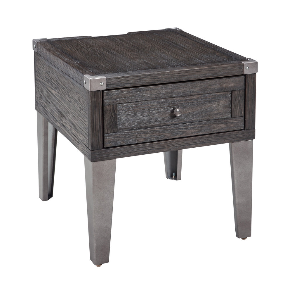 Todoe Dark Gray Rectangular End Table