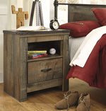 Trinell Brown Wood 1-Drawer Nightstand