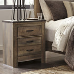 Trinell Brown Wood 2-Drawer Nightstand