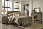 Trinell Brown Wood Queen Panel Bed