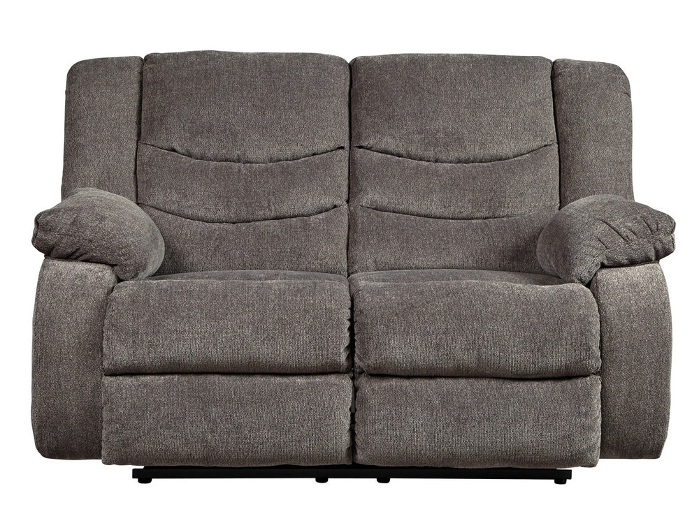 Tulen Gray Chenille Manual Recliner Loveseat