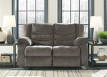 Tulen Gray Chenille Manual Recliner Loveseat