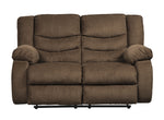 Tulen Chocolate Chenille Manual Recliner Loveseat