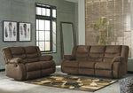 Tulen Chocolate Chenille Manual Recliner Sofa