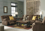 Tulen Chocolate Chenille Manual Recliner Sofa