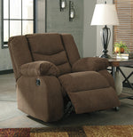 Tulen Chocolate Chenille Manual Rocker Recliner