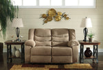 Tulen Mocha Chenille Manual Recliner Loveseat