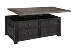 Tyler Creek Grayish Brown/Black Wood Lift-Top Coffee Table