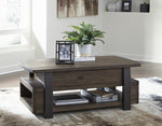 Vailbry Brown Wood Lift-Top Coffee Table