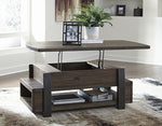 Vailbry Brown Wood Lift-Top Coffee Table