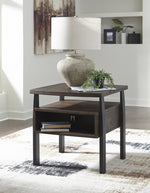 Vailbry Brown Wood Rectangular End Table