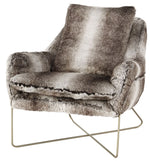 Wildau Gray Faux Fur Accent Chair