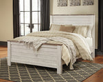 Willowton 6-Pc Whitewash Wood Queen Panel Bedroom Set